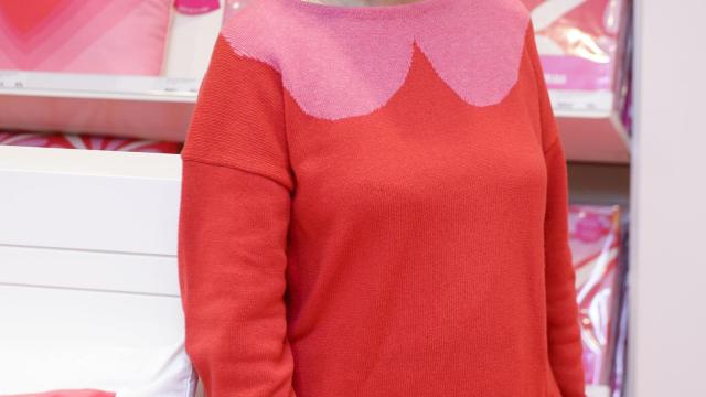 Agatha Ruiz de la Prada este martes en la presentación de su nueva colección textil