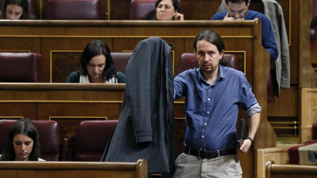 Pablo Iglesias en el pleno del Congreso.