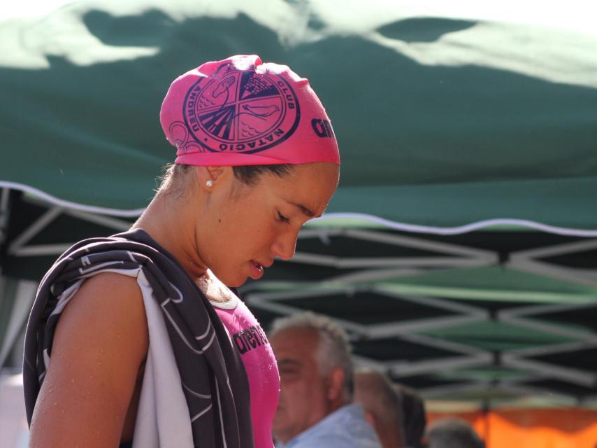 Zamorano pensativa durante una competición.
