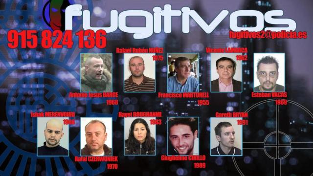 Imagen distribuida por la Policía con las fotografías de los diez fugitivos.