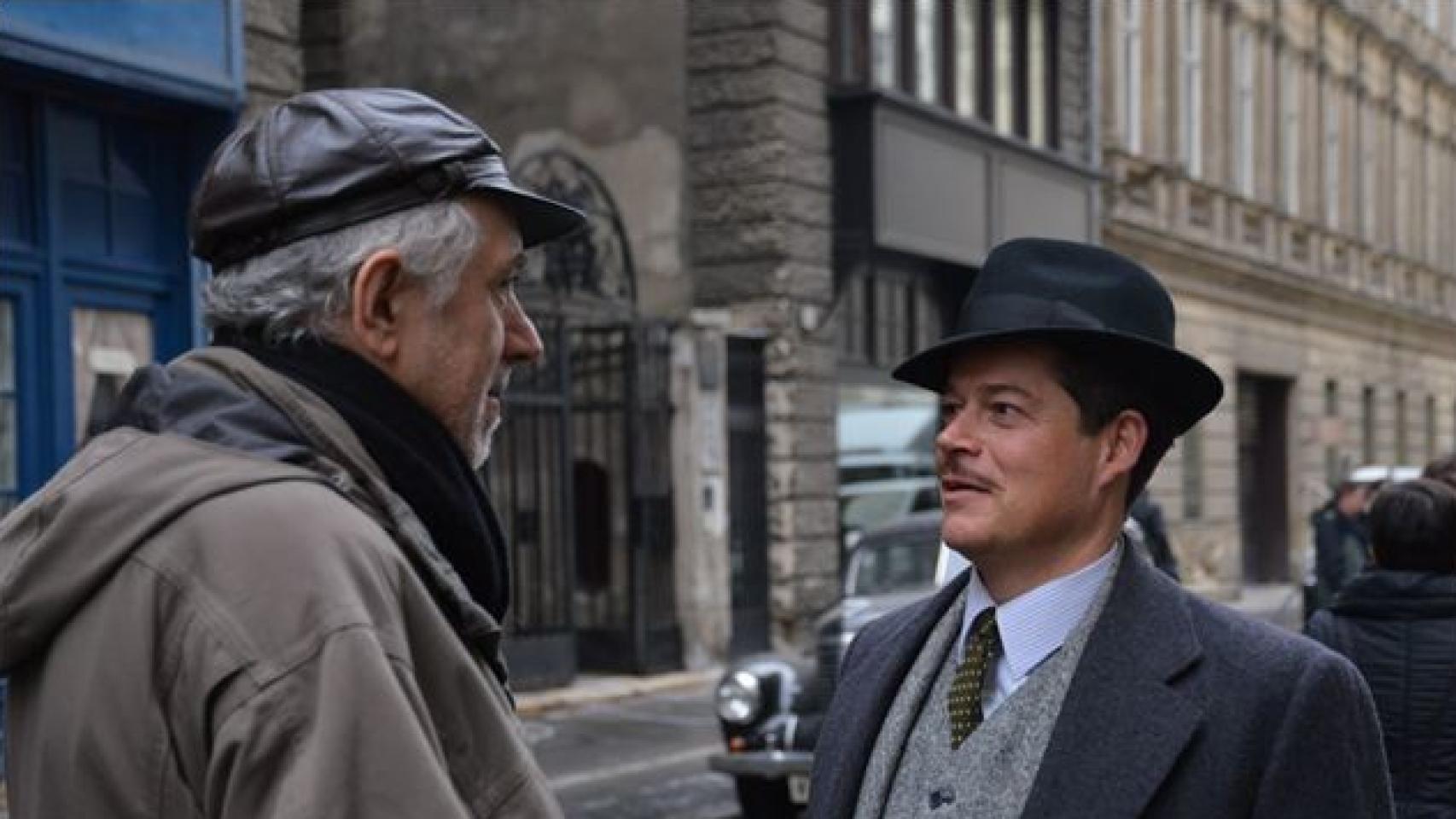 Jorge Sanz en el rodaje de La reina de España