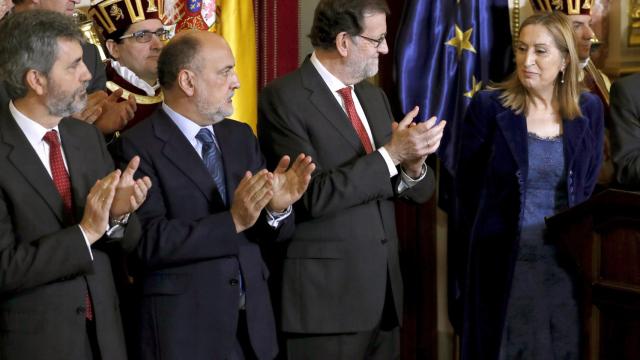 Rajoy, durante el homenaje a la Constitución.
