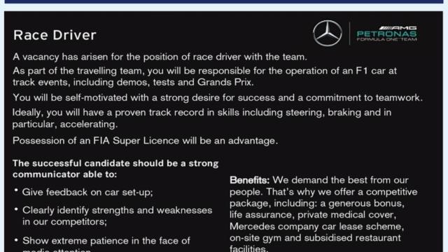 Anuncio de Mercedes en la revista Autosport.