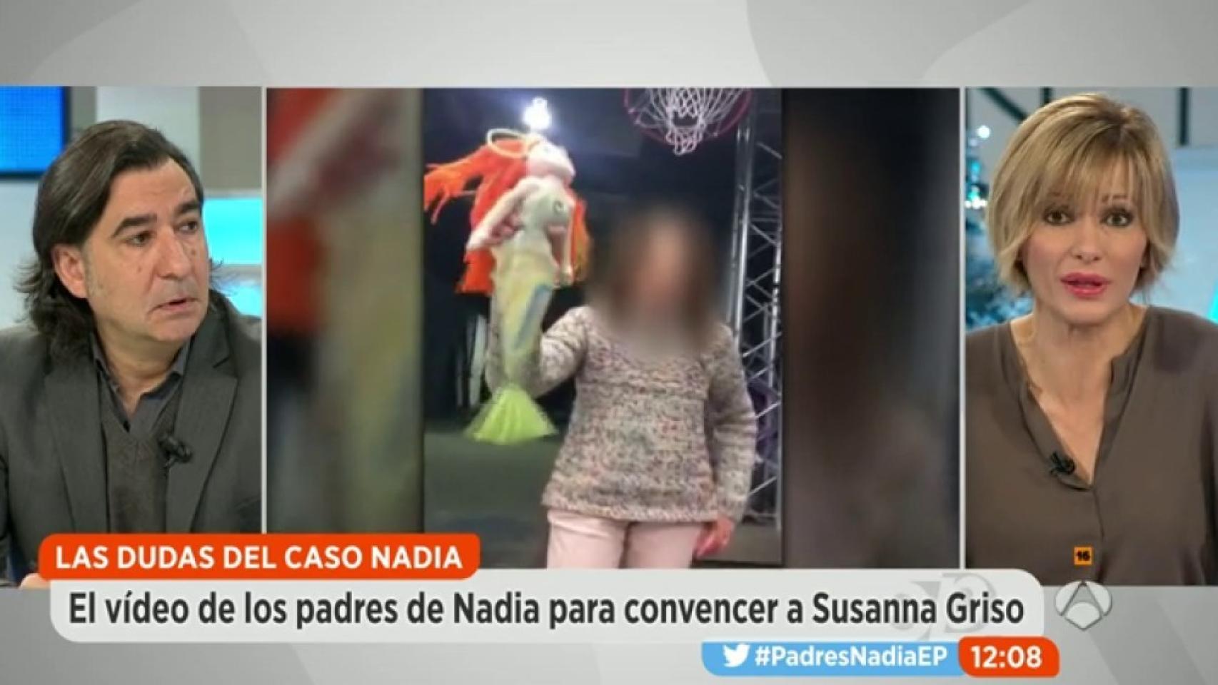 Griso muestra el vídeo de los padres de Nadia para convencerla