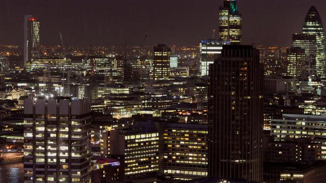 Vista del distrito financiero de Londres.