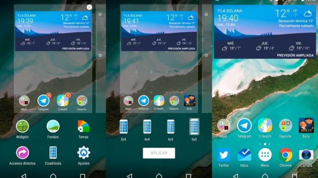 El launcher de Sony te deja elegir la cuadrícula de iconos en su última beta
