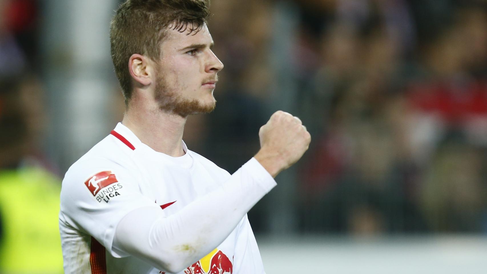 Timo Werner celebra el gol marcado de penalti.