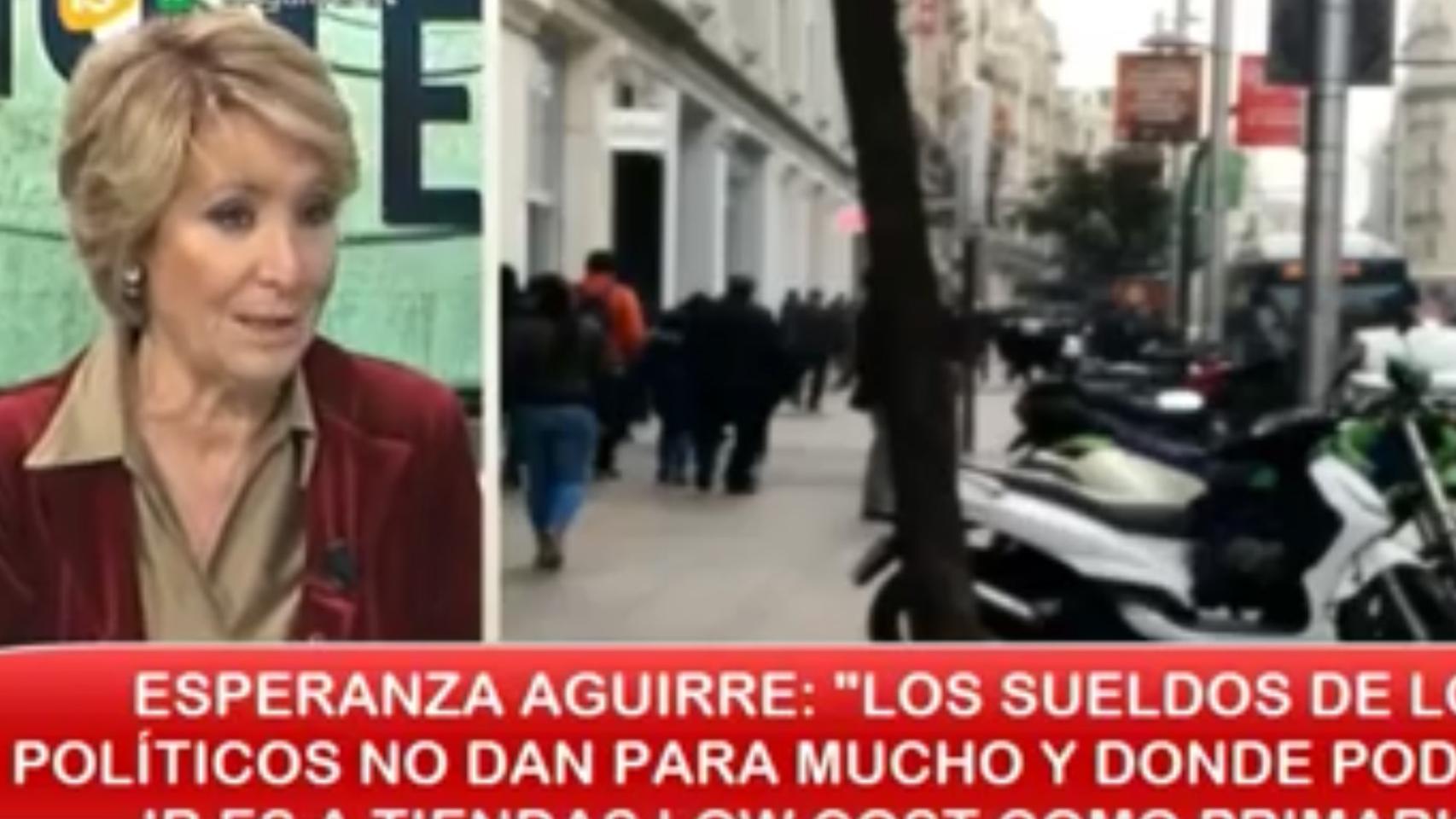 Aguirre: Los sueldos de los políticos sólo nos dejan ir a tiendas low cost