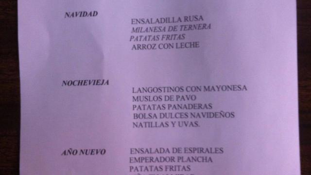 El menú de Navidad de las principales cárceles del país