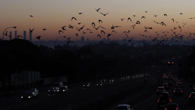 La A-6, en Madrid, a primera hora de la mañana del jueves.