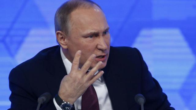 El presidente ruso, durante una rueda de prensa.