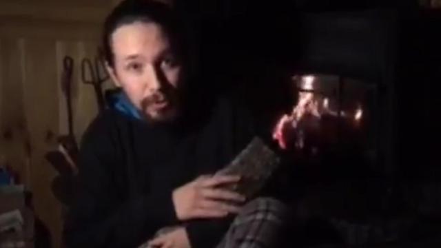 Pablo Iglesias, durante su vídeo-homenaje a 'Twin Peaks'.
