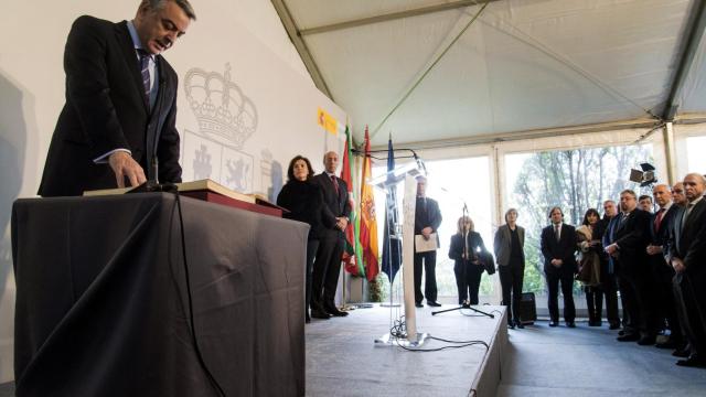 El nuevo delegado del Gobierno en Euskadi, Javier de Andrés, durante el acto de toma posesión de su cargo.