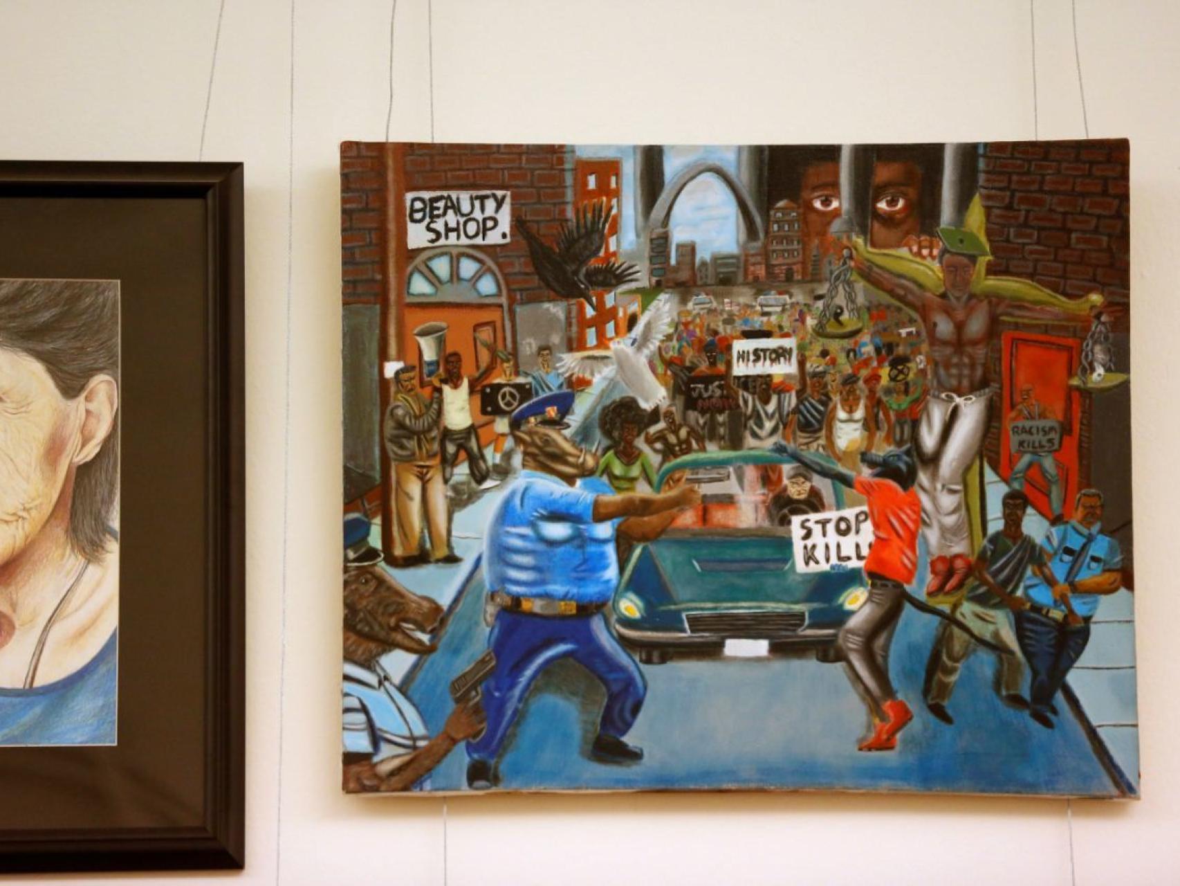 El cuadro censurado, antes de ser retirado.