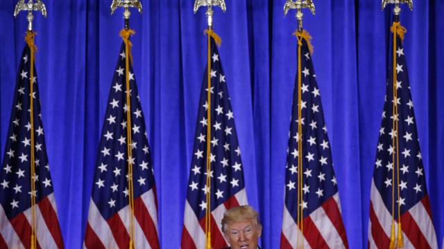 Trump durante su comparecencia