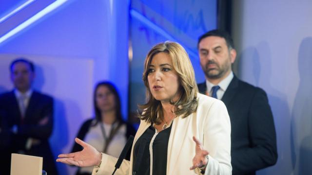 La presidenta de la Junta de Andalucía, este miércoles en un acto en Madrid.