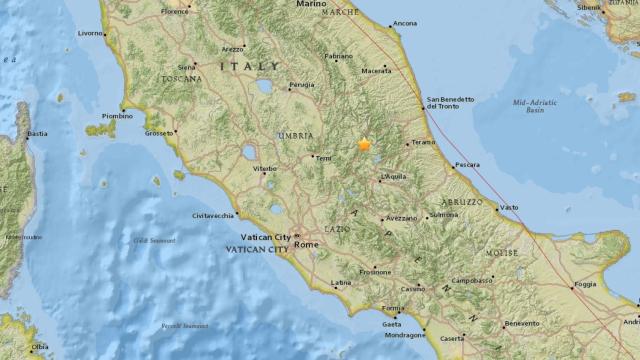 El centro de Italia vuelve a temblar: registrado un terremoto de magnitud 5,7.