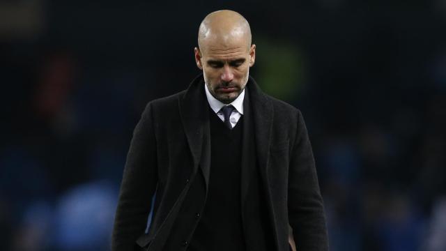 Guardiola en el partido ante el Tottenham.