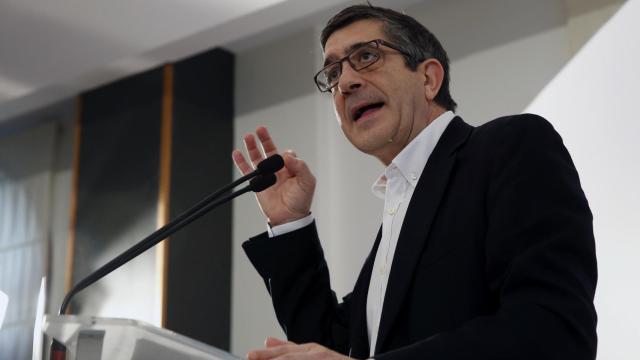 Patxi López, en el acto de presentación de su candidatura en Portugalete.