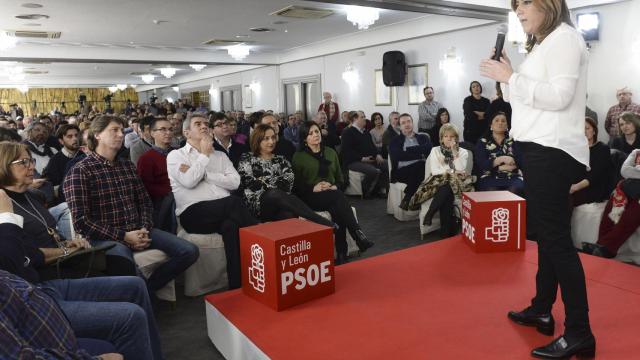 Susana Díaz, durante el acto público celebrado este mediodía en Palencia.