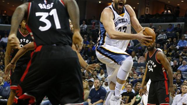 Marc Gasol en acción contra los Toronto Raptors.