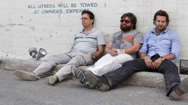 Los protagonistas de 'Resacón en Las Vegas' tras una noche -digamos- agitada.