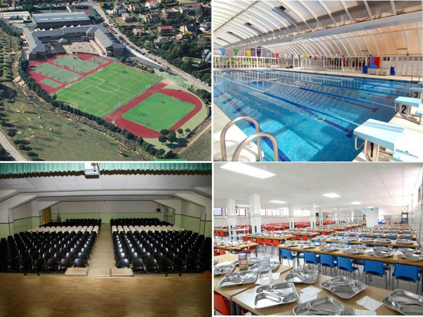 Algunas instalaciones del colegio que ha visitado Paz Vega para sus hijos.