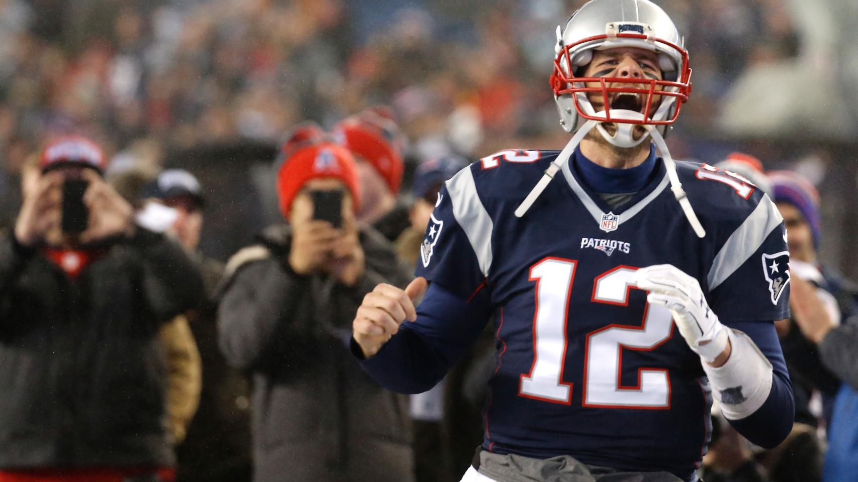 Tom Brady en plena celebración.