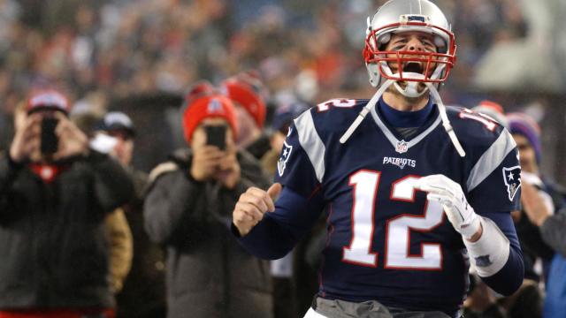 Tom Brady en plena celebración.