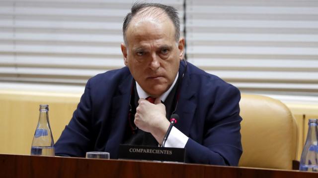 Javier Tebas, durante un acto.