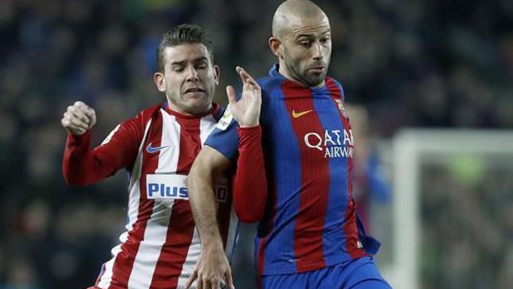 Lucas Hernández, en el partido contra el Barcelona de Copa del Rey.