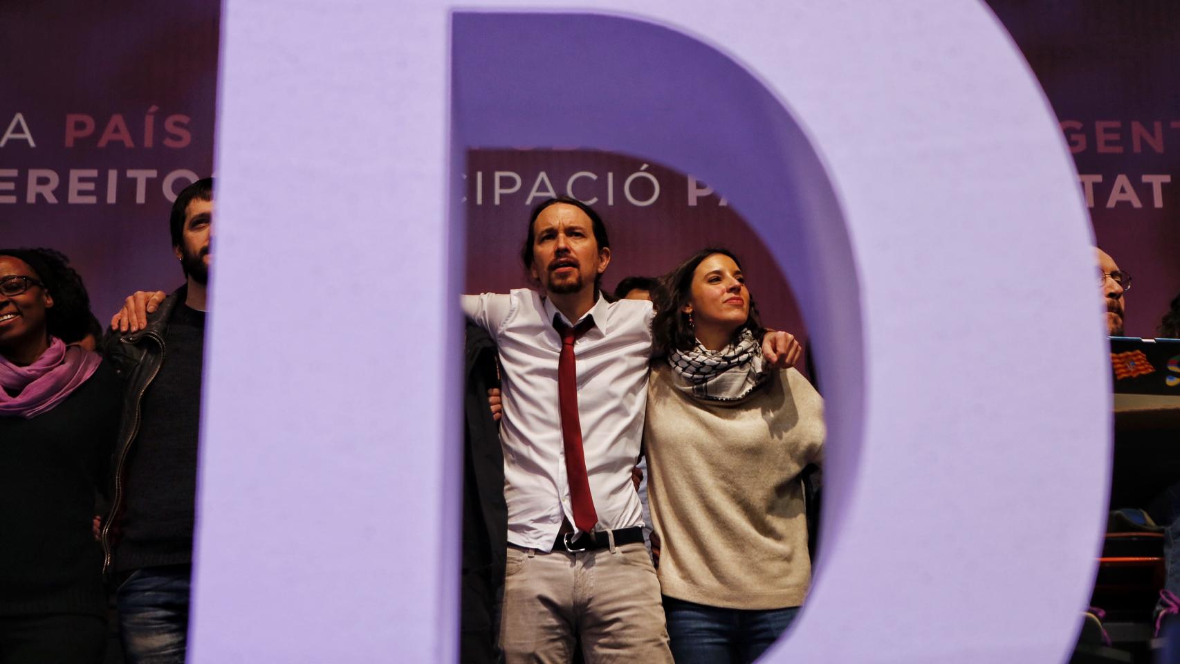 Pablo Iglesias e Irene Montero, triunfantes en Visatelegre II.