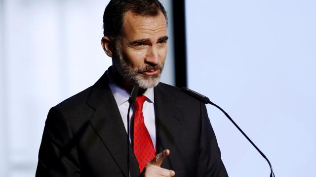 El rey Felipe, durante el acto en la Fundación Telefónica.