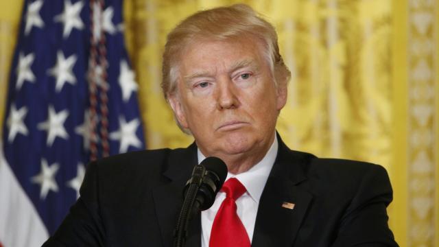 Trump durante la rueda de prensa.