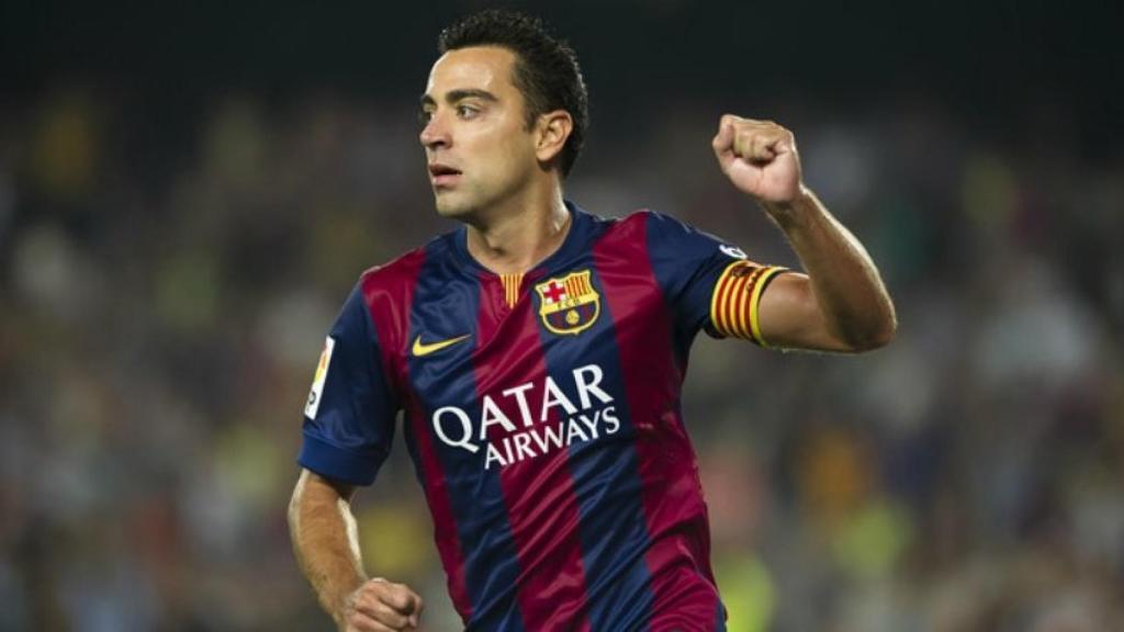 Xavi Hernández en uno de sus partidos con el Barcelona