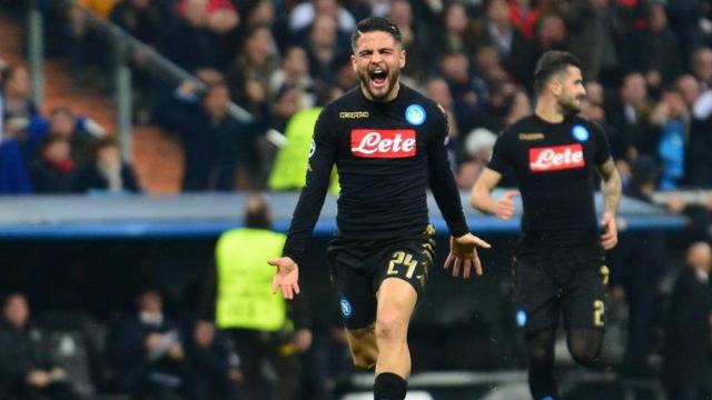 Insigne celebrando el gol al Madrid. Foto: sscnapoli.it