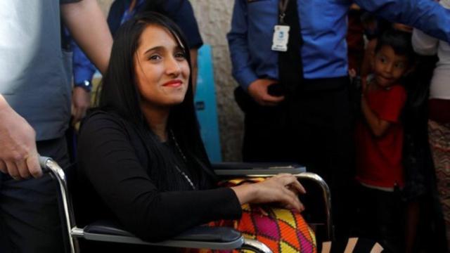 Ximena Suárez, a su llegada a Bolivia.