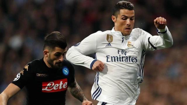 Cristiano en el partido ante el Nápoles
