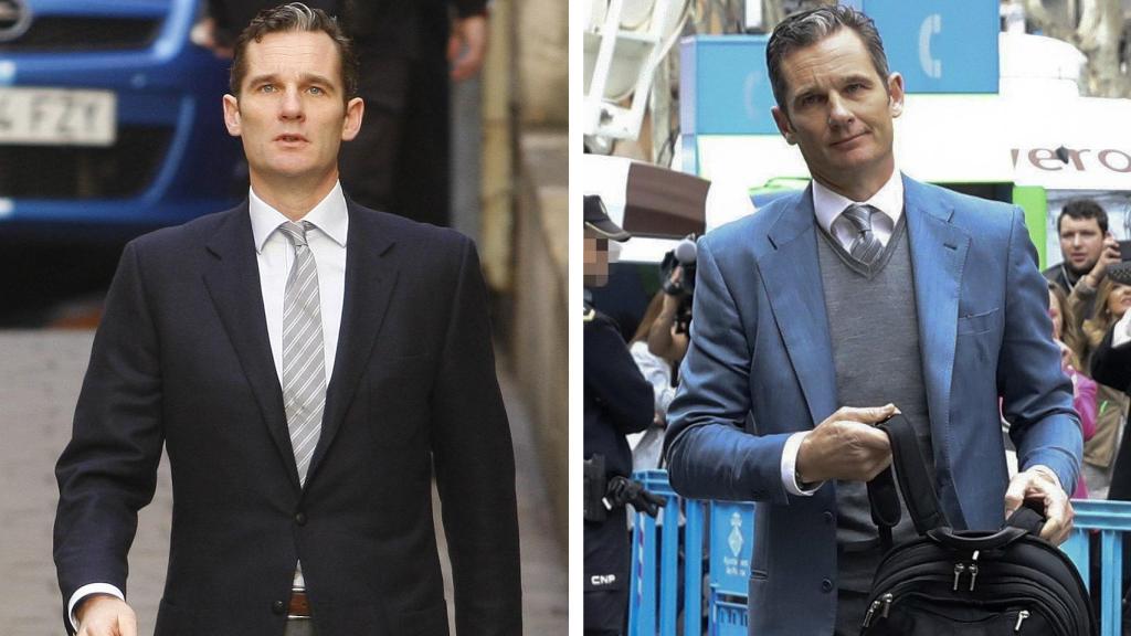 A la izquierda el primer paseillo de Iñaki Urdangarin en 2012 y a la derecha el de este jueves.