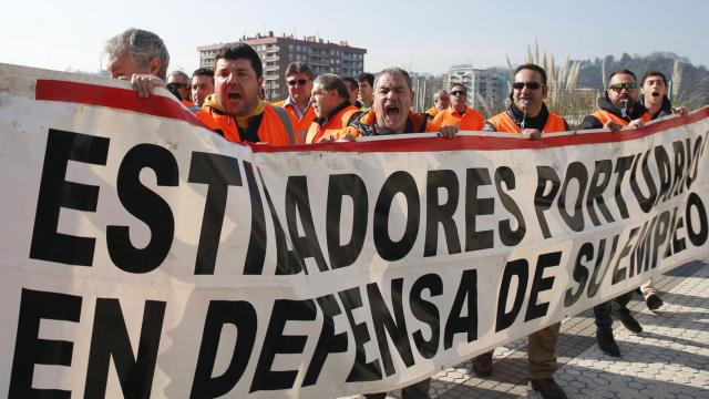 Protesta de estibadores.