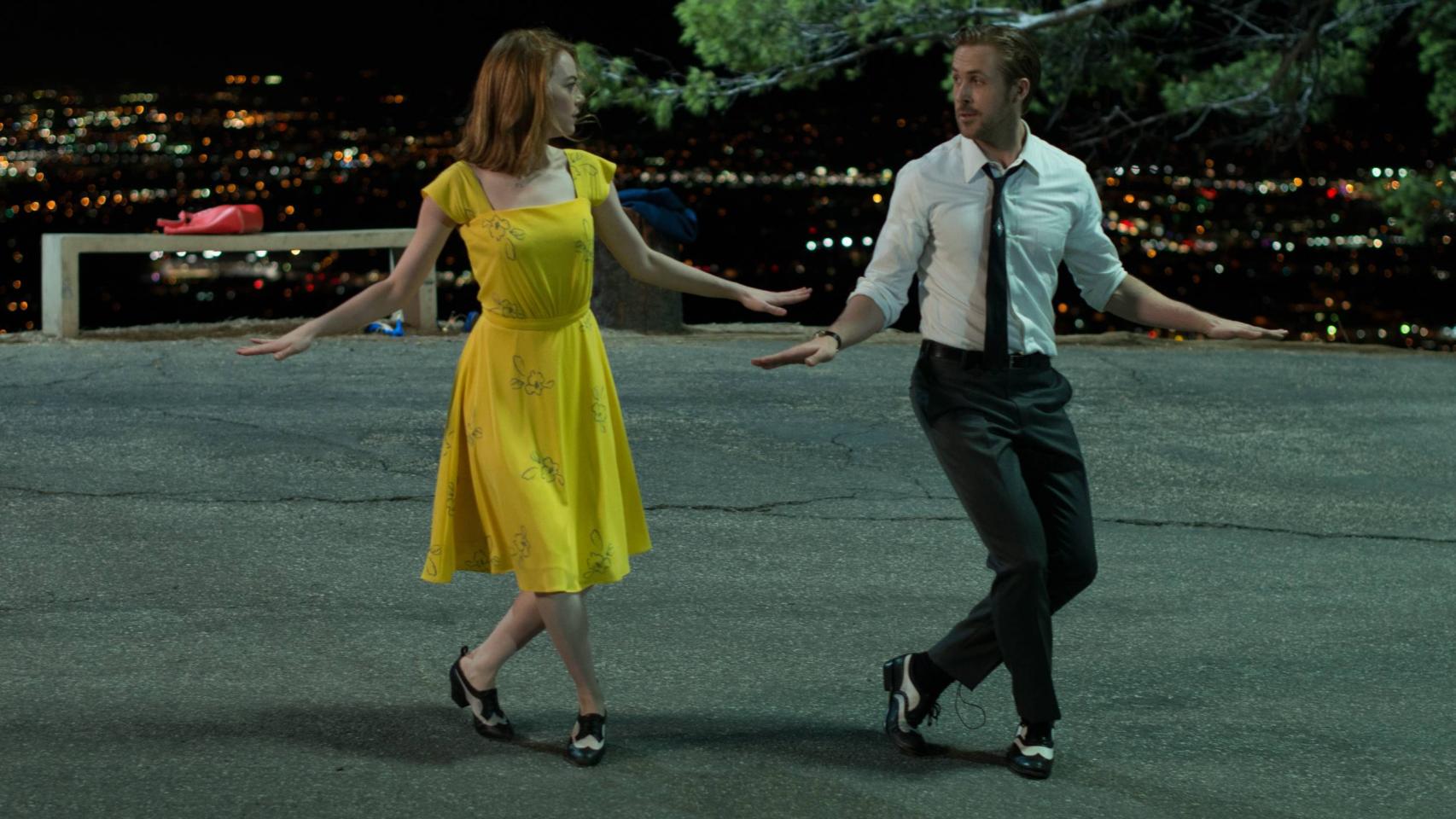 Emma Stone y Rian Gosling en La La Land.