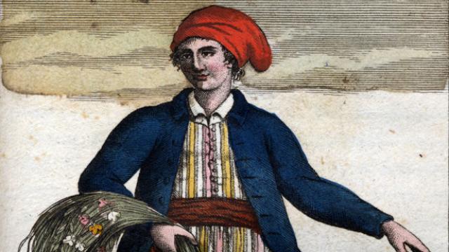 Jeanne Baret según un grabado de la época.