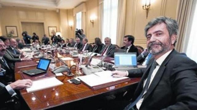 Reunión del Consejo General del Poder Judicial presidida por Lesmes