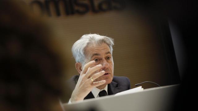 El presidente del Consejo General de Economistas, Valentín Pich, durante la presentación hoy del estudio Panorama de la fiscalidad autonómica y foral 2017.