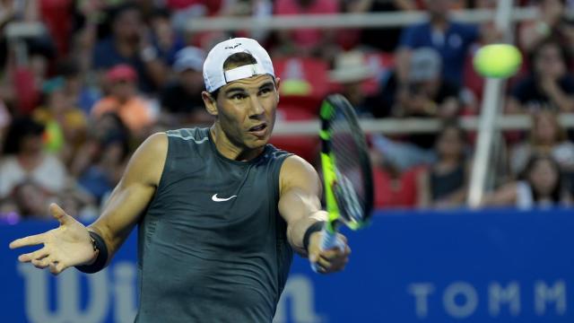 Nadal, durante un entrenamiento en Acapulco.