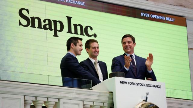 El equipo directivo de Snapchat durante el día de su salida a bolsa.