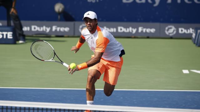 Fernando Verdasco golpea la bola.