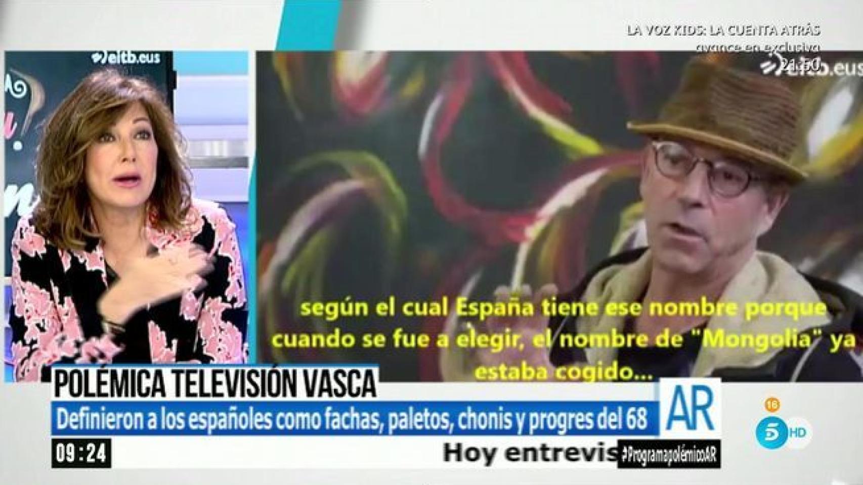 Ana Rosa, sobre el programa de ETB: El planteamiento es paleto