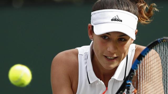 Garbiñe Muguruza, durante su partido ante Flipkens.