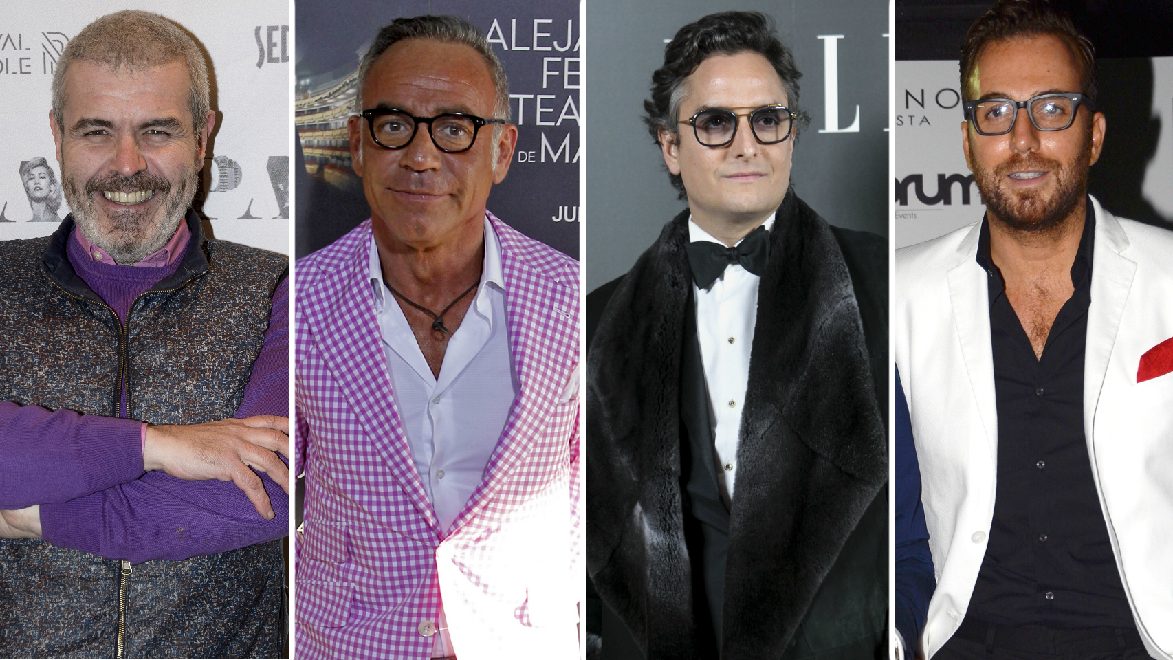 El diseñador Lorenzo Caprile, el arquitecto Joaquín Torres, el estilista Josie y el director de televisión Raúl Prieto.